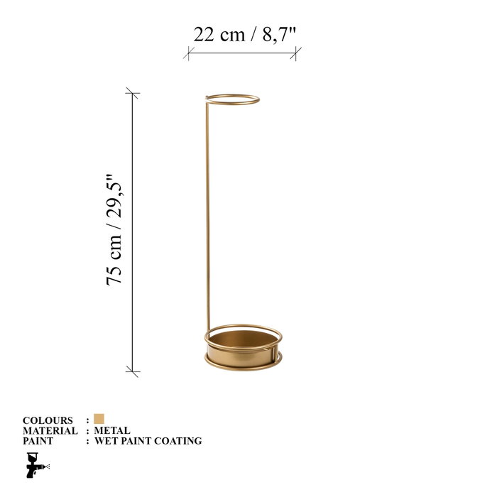 Aberto Design Paragüero de Metal Dorado